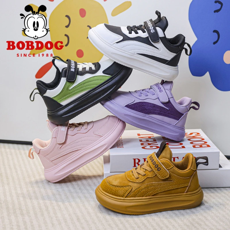 Bobdog/巴布豆2023加绒秋冬款儿童板鞋鞋百搭潮鞋潮流厚底童鞋