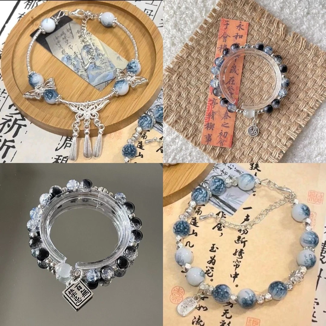 合金手链 江南流苏蝴蝶手链ins冷门设计超仙高颜值平安爆款手串