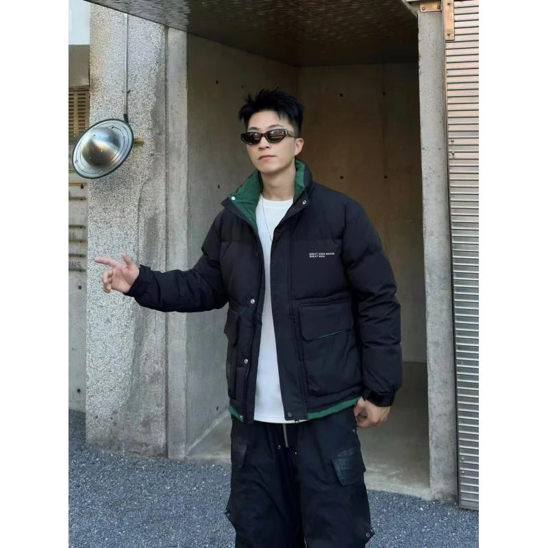 冬季新款加厚保暖时尚潮流百搭户外休闲立领防风御寒外套#23083
