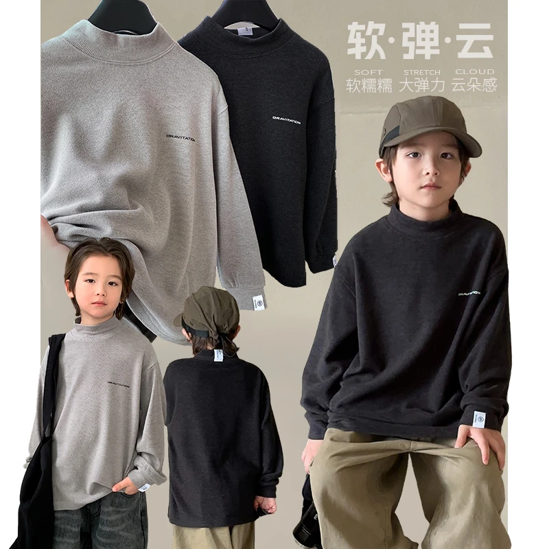 现货【云朵打底】源源家童装男童高领打底衫儿童t恤长袖新冬1装上衣