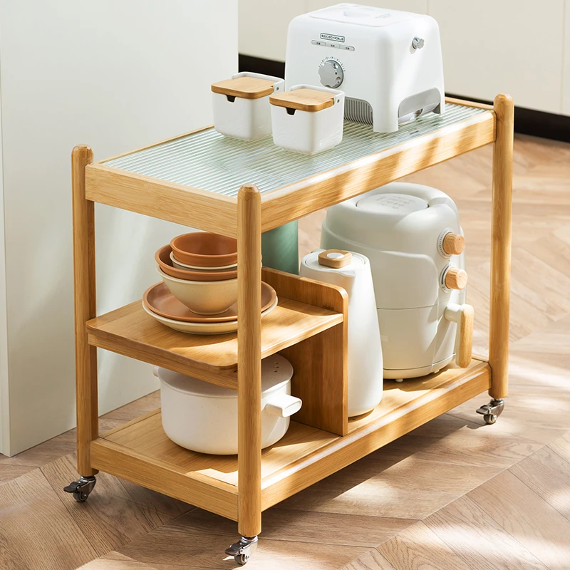 可移动厨房置物架子多功能多层调味料收纳架碗碟橱柜用品家用大全