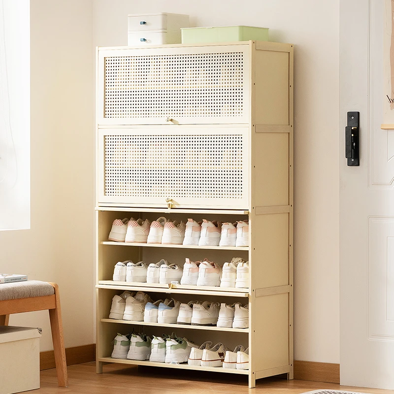 鞋柜门口家用大容量鞋架子出租屋室内简易实木入户省空间收纳神器