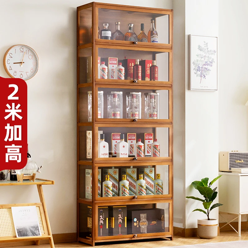 酒柜展示柜现代简约餐边柜网红小酒架靠墙置物架欧式家用实木客厅