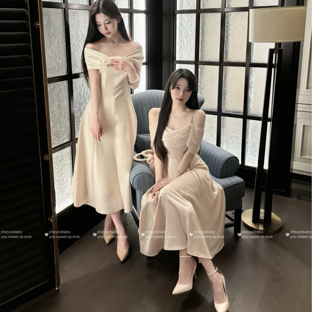 小姨妈yoobaby安娜su连衣裙夏季牛奶粉薄款温柔吊带连衣裙