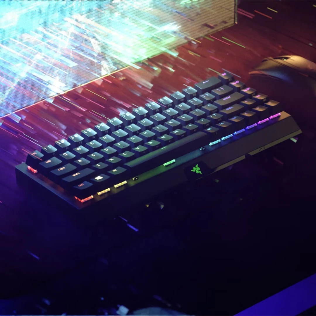 99新 Razer/雷蛇 黑寡妇蜘蛛迷你系列三模68配列小键盘