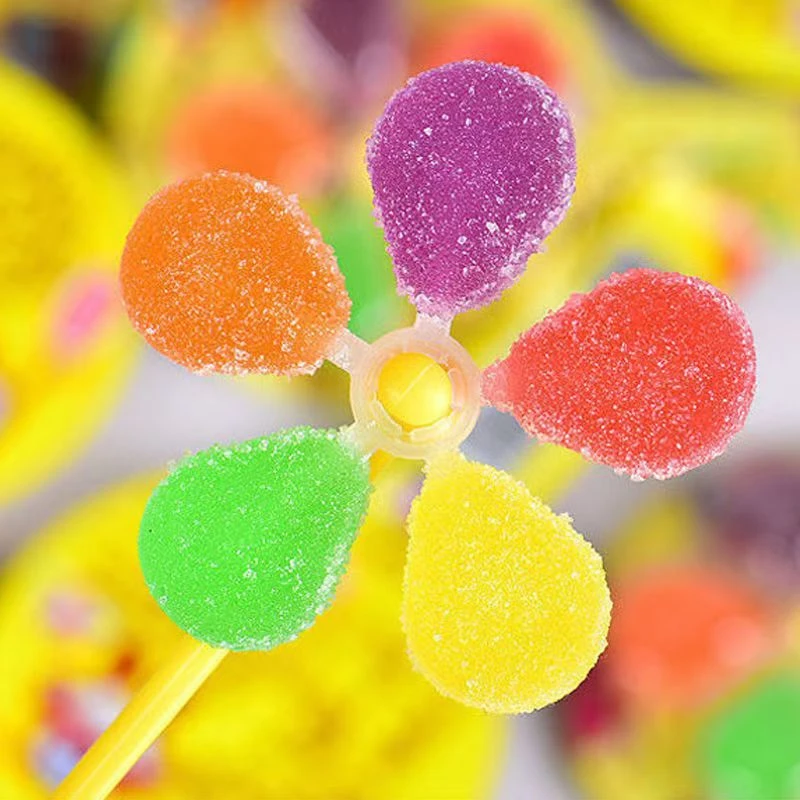 五彩风车糖软糖棒棒糖旋转网红怀旧糖果零食果汁软糖水果糖散批发