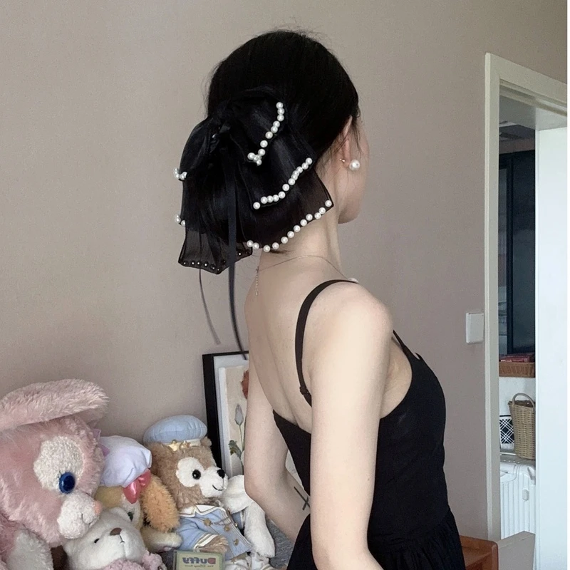 7022黑色复古多层高马尾抓夹百搭时尚发夹