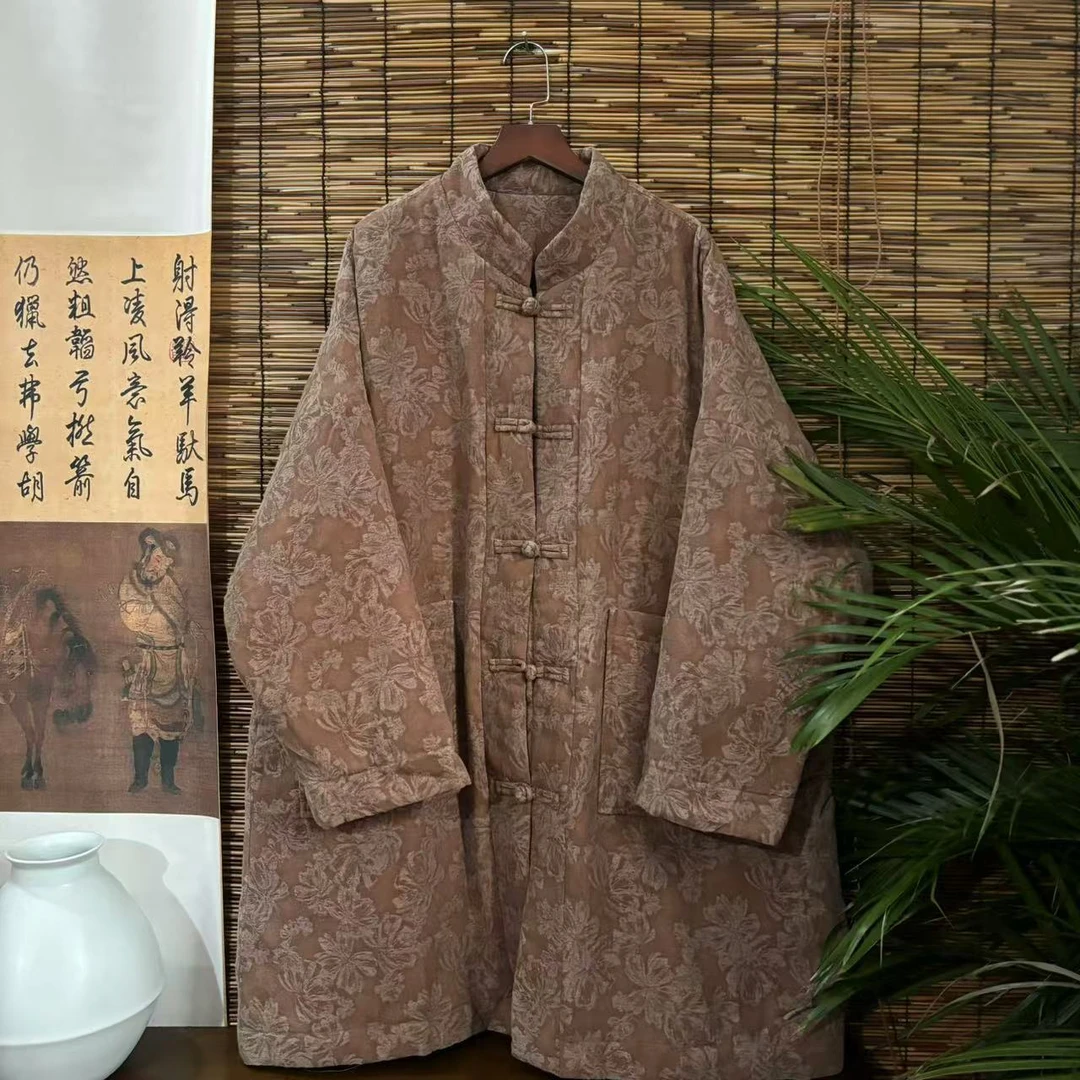 【大梅子推荐】设计款亚麻盘扣提花棉服MQ3068