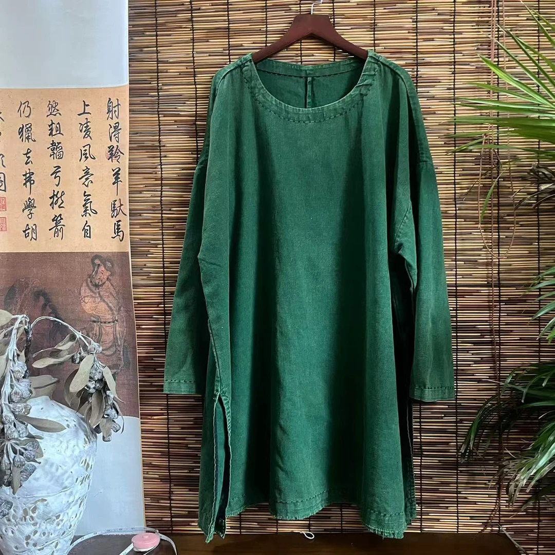 【大梅子推荐】设计款亚麻拱针绣上衣X5896