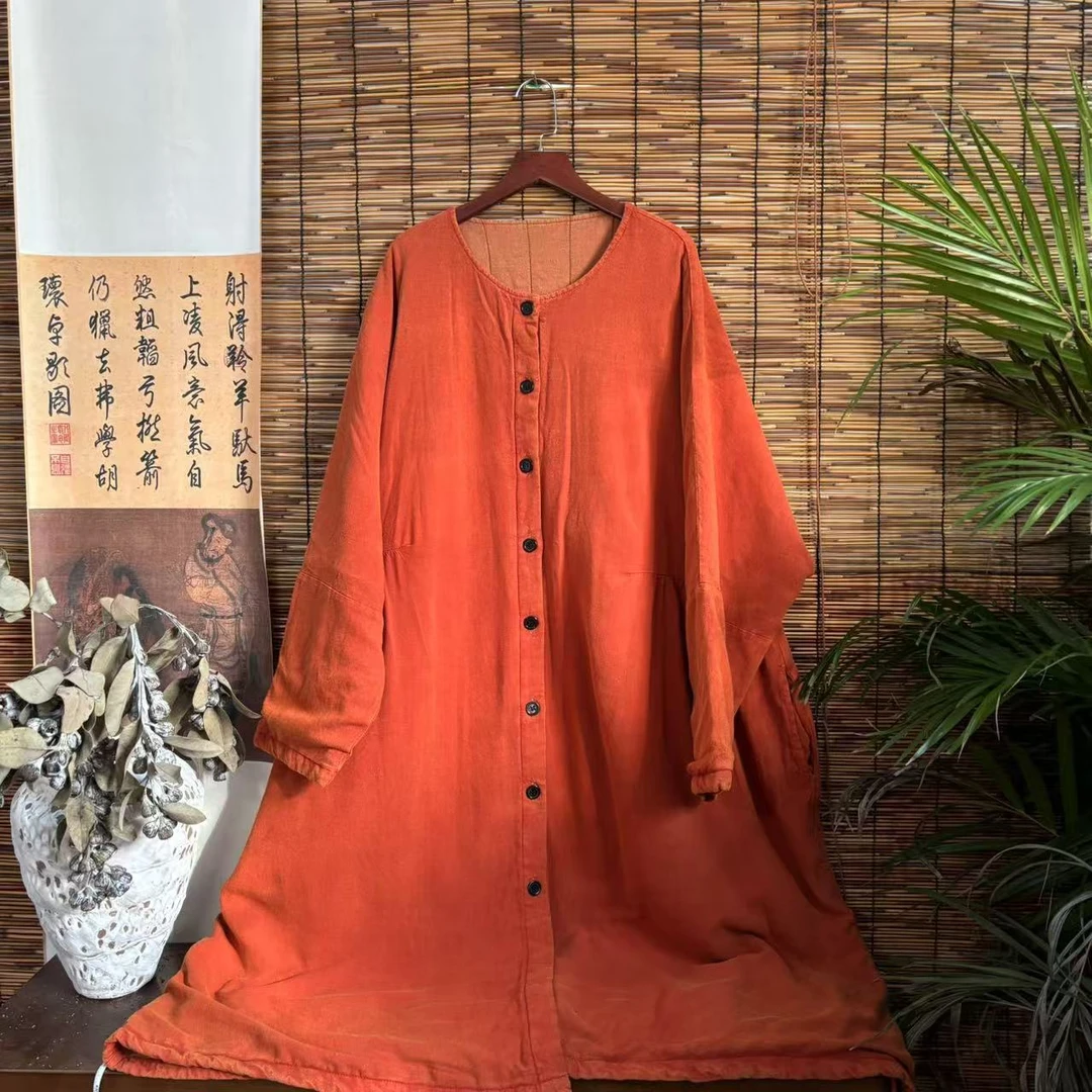 【大梅子推荐】设计款亚麻单排扣棉服X8080