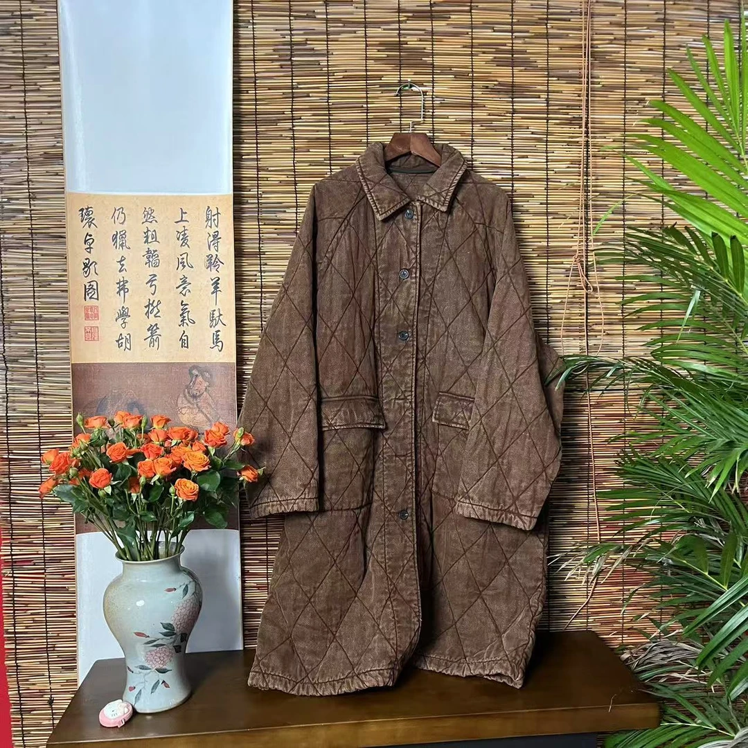 【大梅子推荐】设计款亚麻翻领棉服X0100