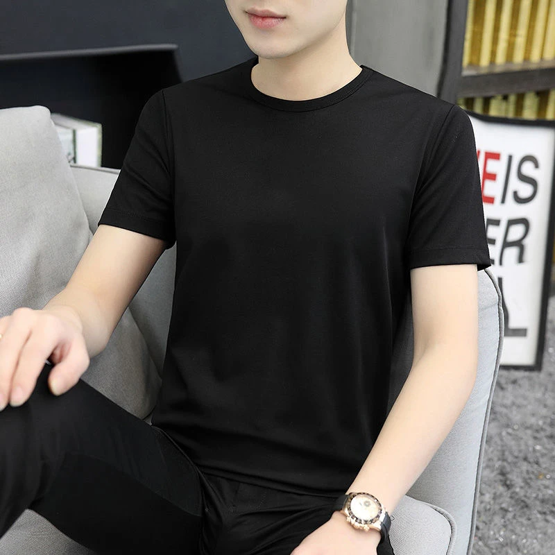 男士短袖t恤男时尚男装爆款2025新款半袖冰丝短袖男潮流衣服夏季