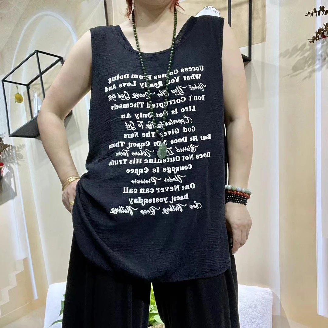 时尚站（A3）女士圆领加大个性背心6609-2