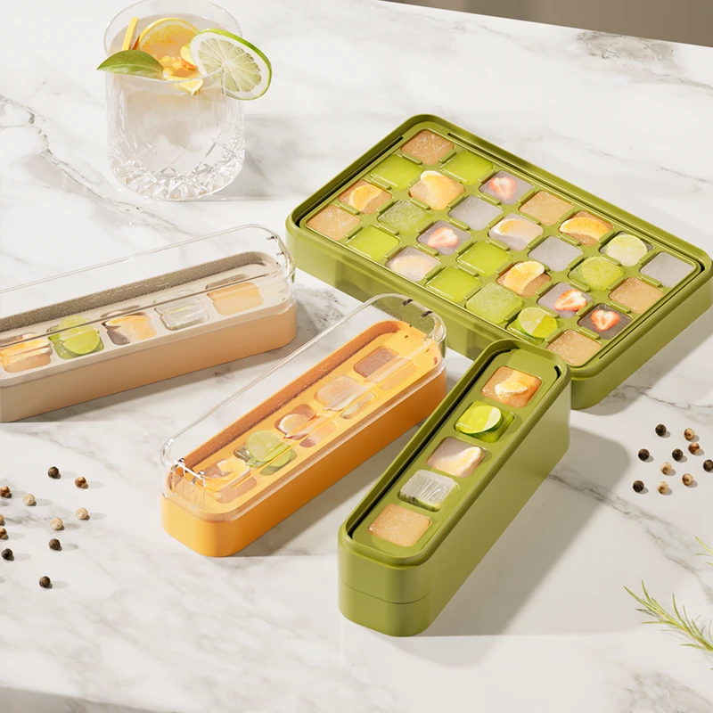 祝氏心宜冰格模具按压制冰盒家用自制冰块方形带盖防尘创意好储存