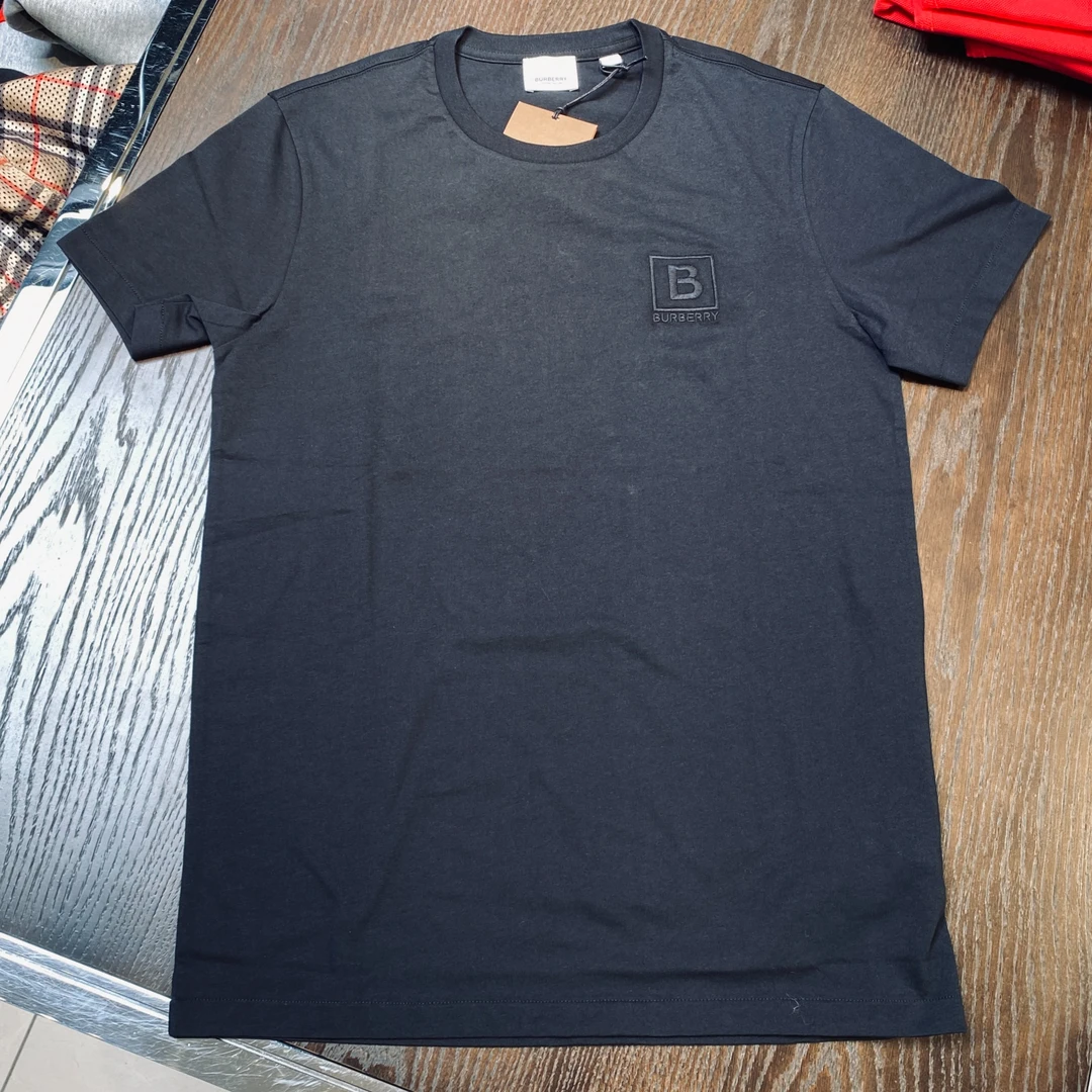 未使用 BURBERRY/博柏利 男士圆领短袖T恤B标刺绣 男女同款