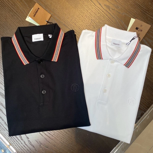 BURBERRY/博柏利 男士休闲商务短袖Polo经典TB刺绣标