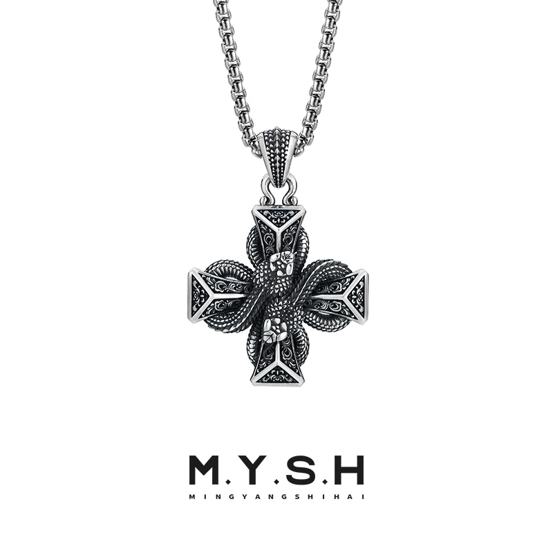 吊坠925银 MYSH 3d立体无限灵蛇吊坠项链高级感暗黑风原创本命年
