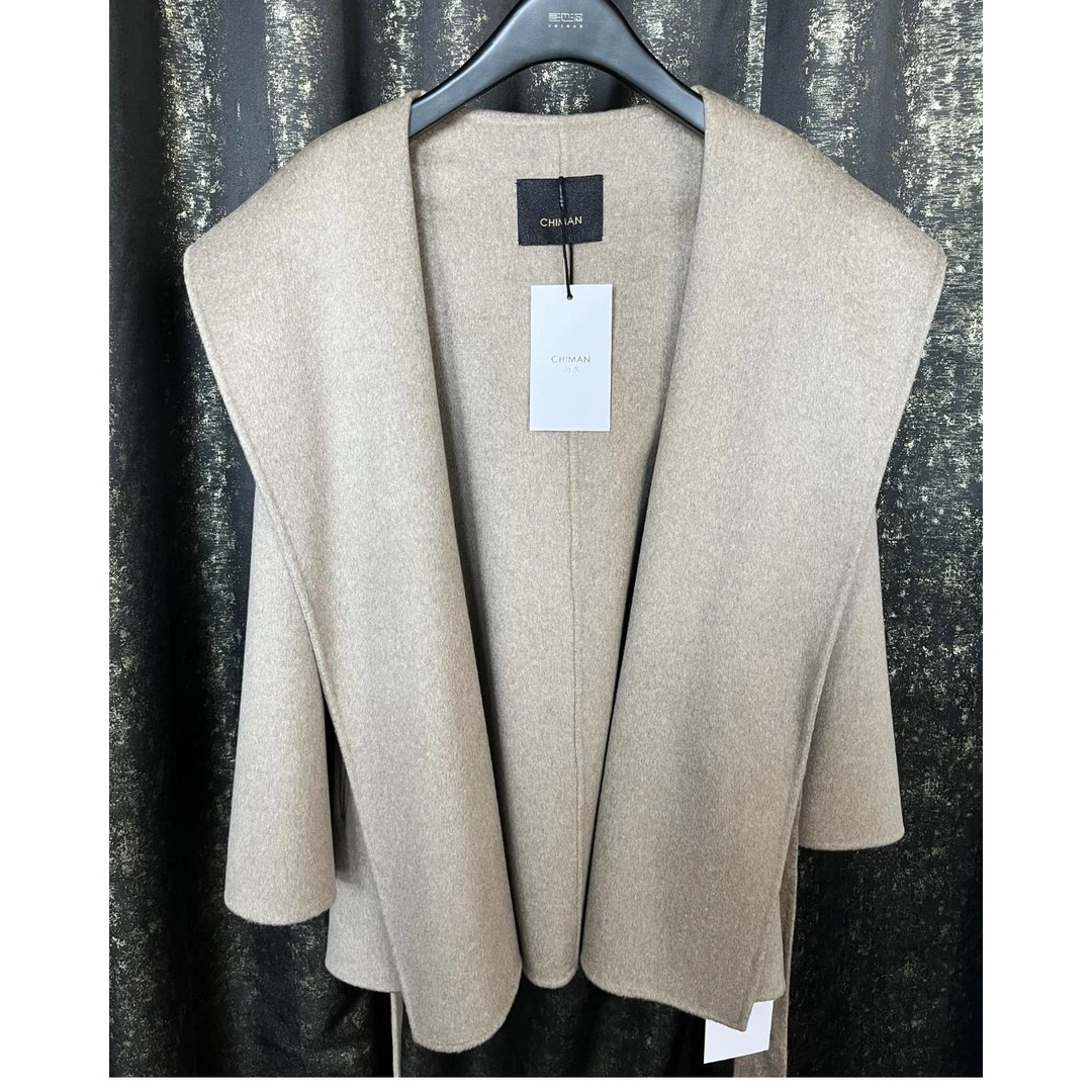 池满CHIMAN 新款 设计师  时尚100 山羊绒 毛呢 外套