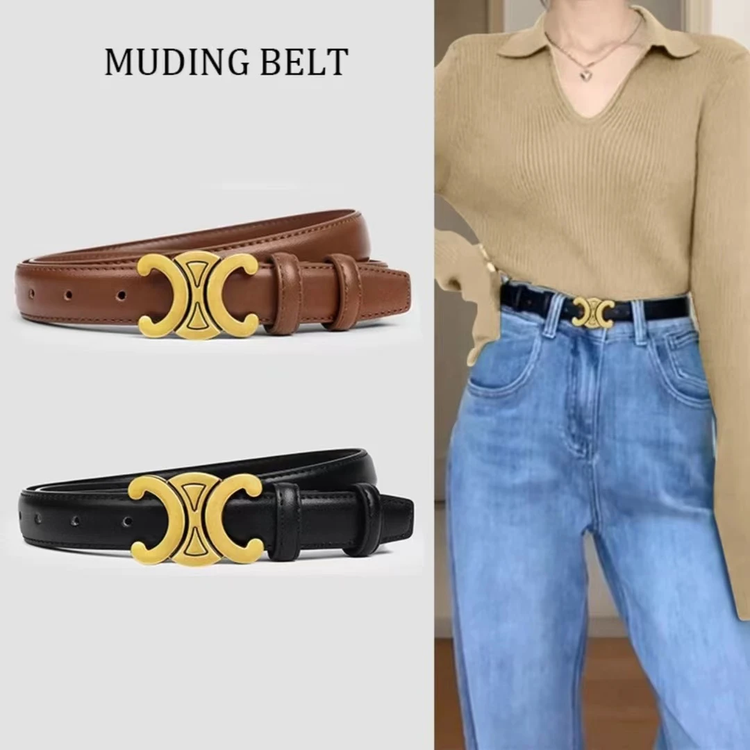 【晶晶的祝福】设计师款女士皮带真皮百搭牛仔裤带腰带女新款时尚