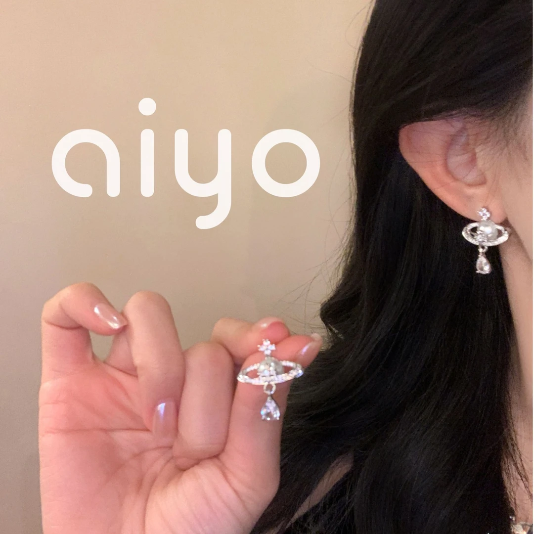 合金耳饰 925银针 秋冬设计感银河系星球耳环