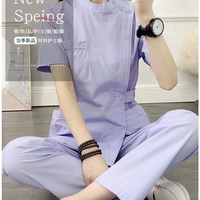 洋气护士服分体装短袖装美容院牙科口腔科专用的医护制服夏季薄款