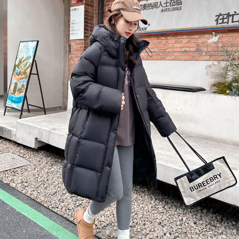 90鸭绒云感泡芙气质中长款加厚保暖时尚连帽羽绒服服KC-30长TXX