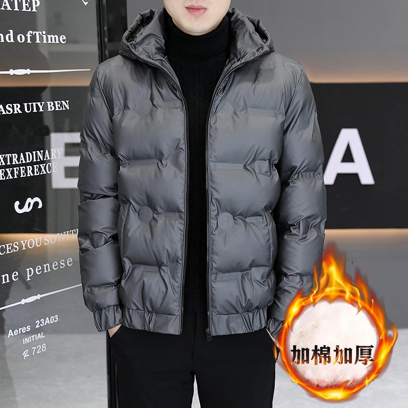 男士冬季2024新款棉服潮流帅气保暖棉衣帽子可脱卸加厚抗寒厚外套