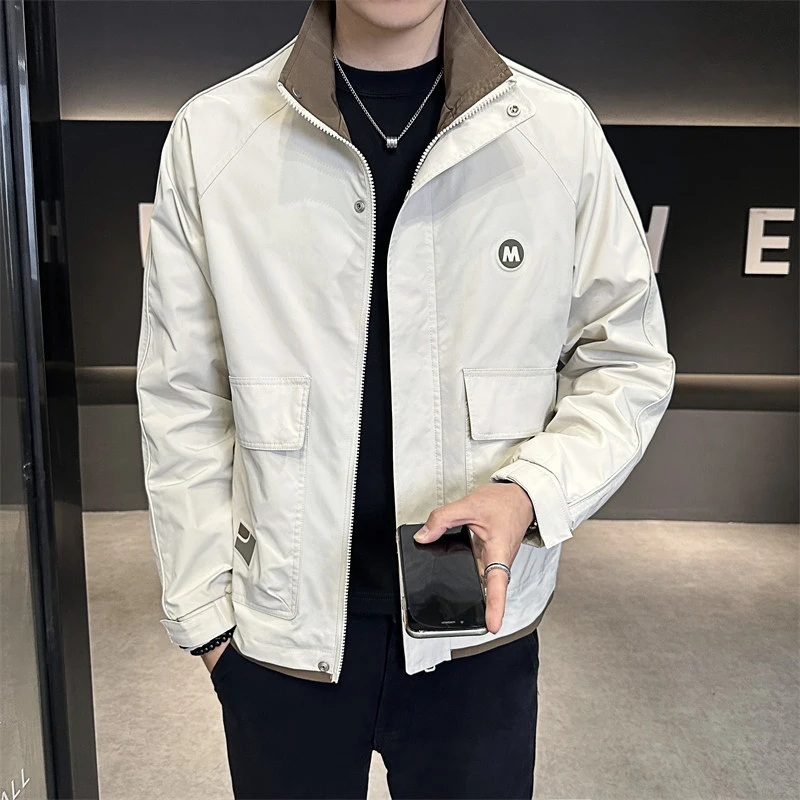 男士外套2025春秋季新款立领帅气工装夹克百搭时尚上衣加厚防风