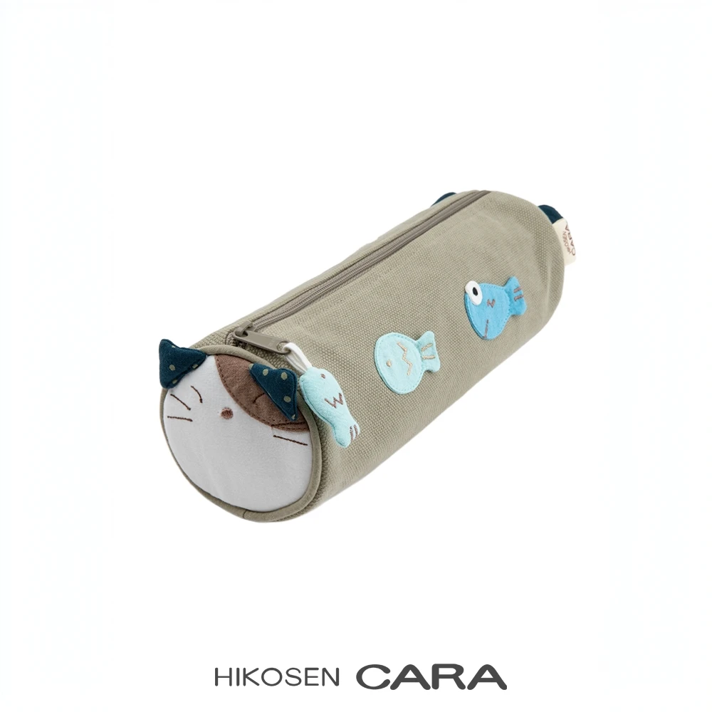 HIKOSEN CARA卡拉猫小Gon&小狗笔袋日系贴布复古棉制女化妆收纳包