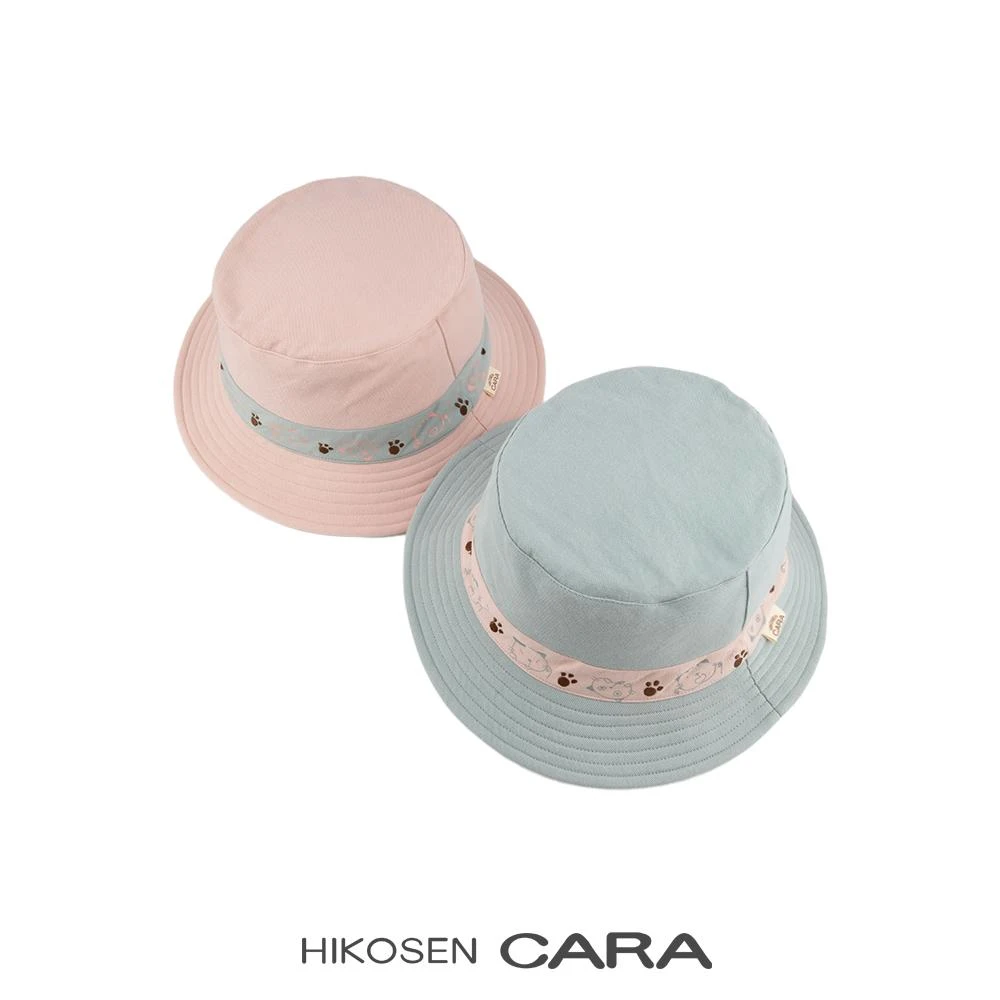 HIKOSEN CARA卡拉猫渔夫帽遮阳日系可爱百搭户外女生撞色猫咪帽子