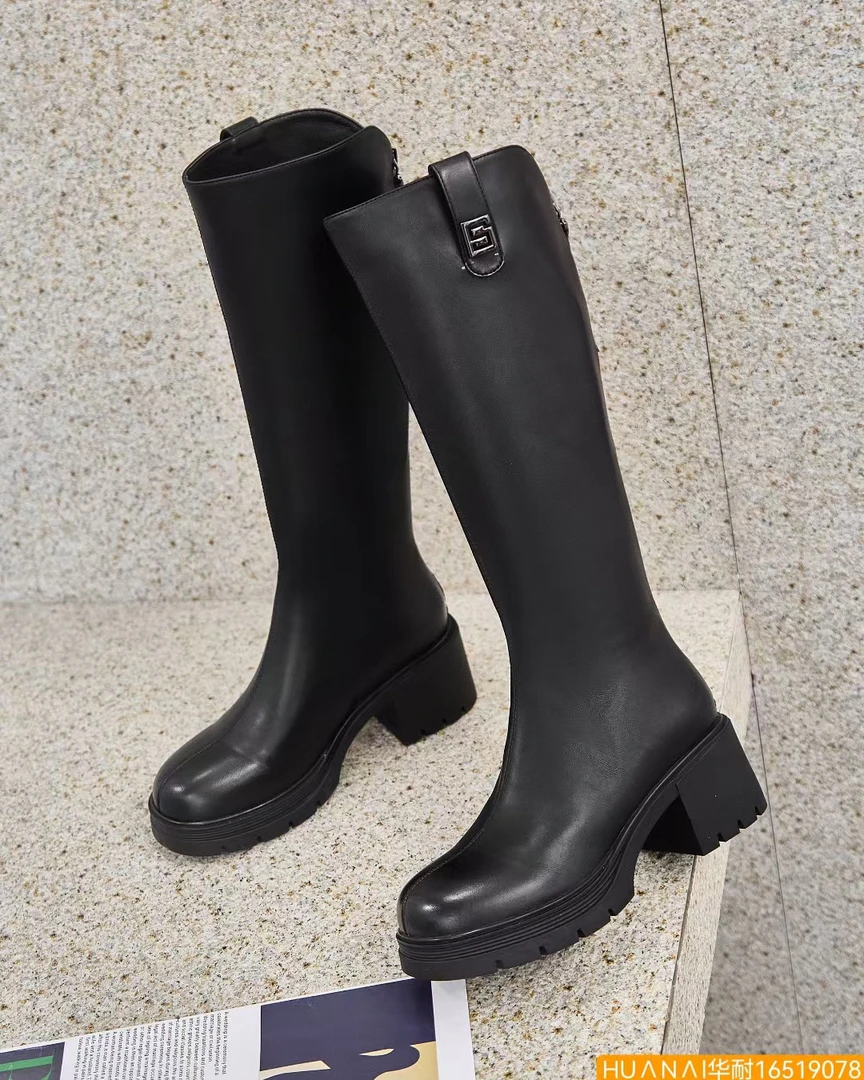 马丁靴高靴时尚厚底加绒秋冬