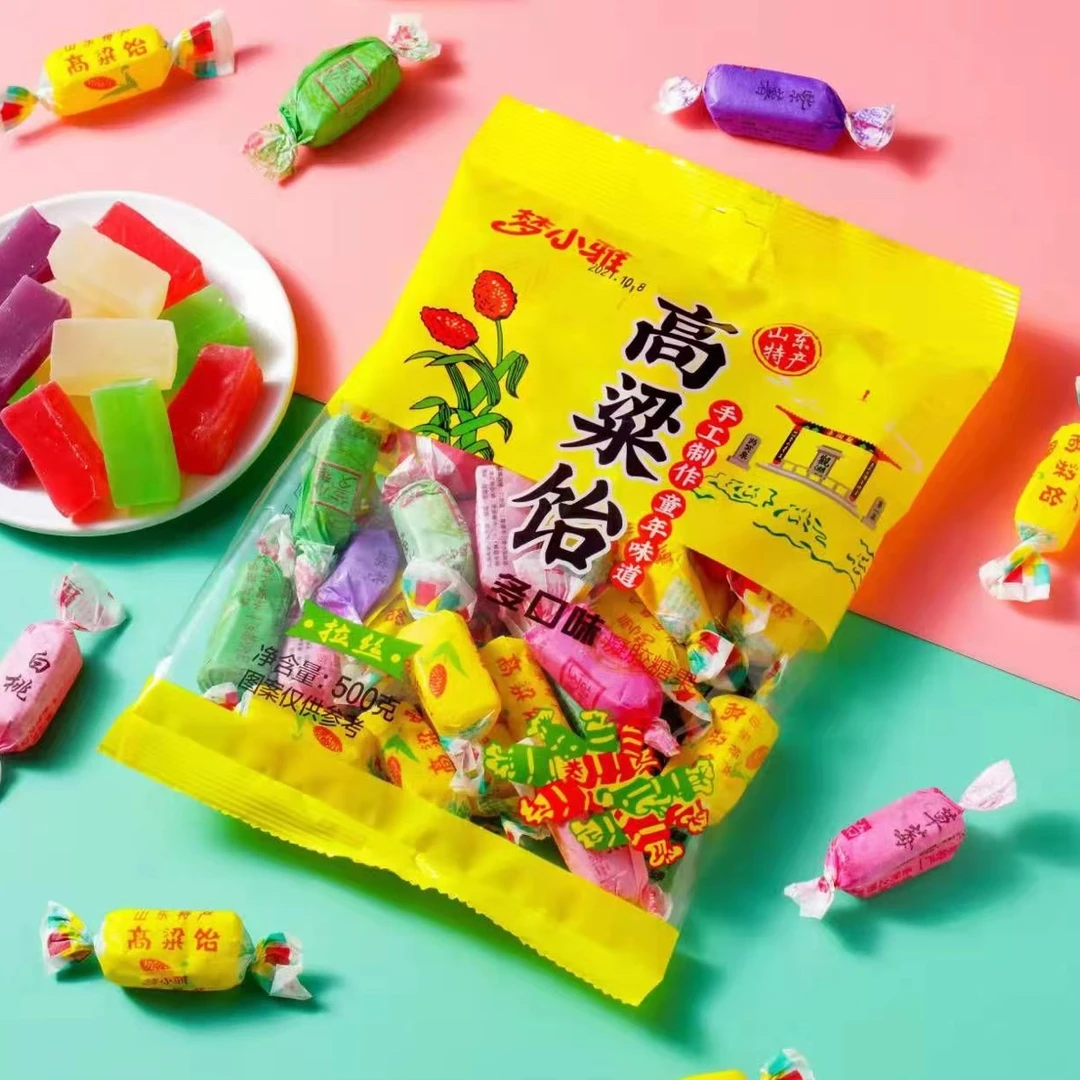 工厂直供过年必备坚果夹心紫皮糖芒果糖高粱怡软糖玉米软糖P