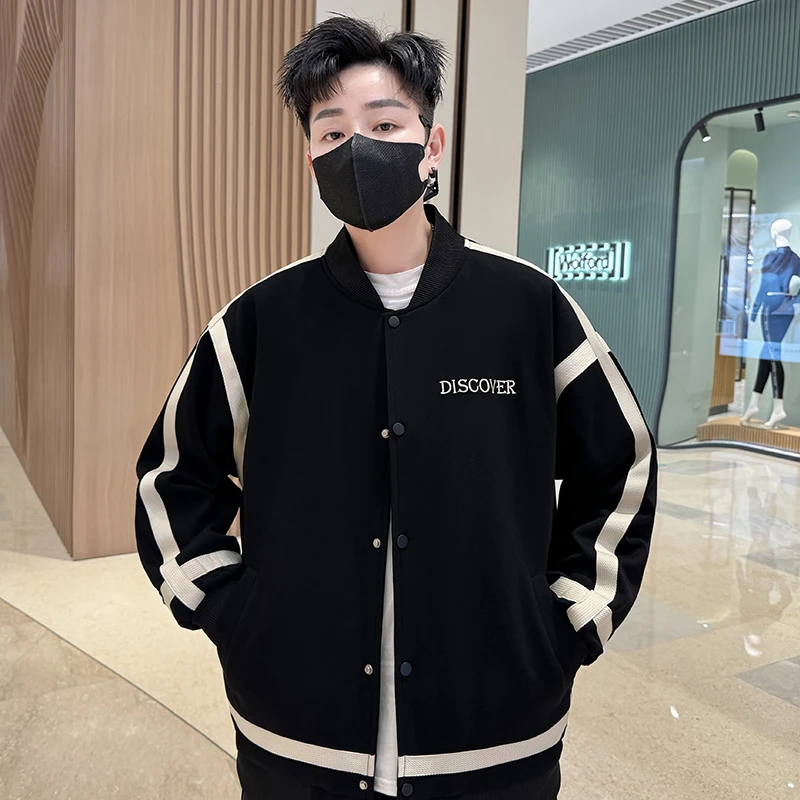 2025新款加绒潮牌棒球服外套男款秋冬款男装奥粒绒外套帅气运动