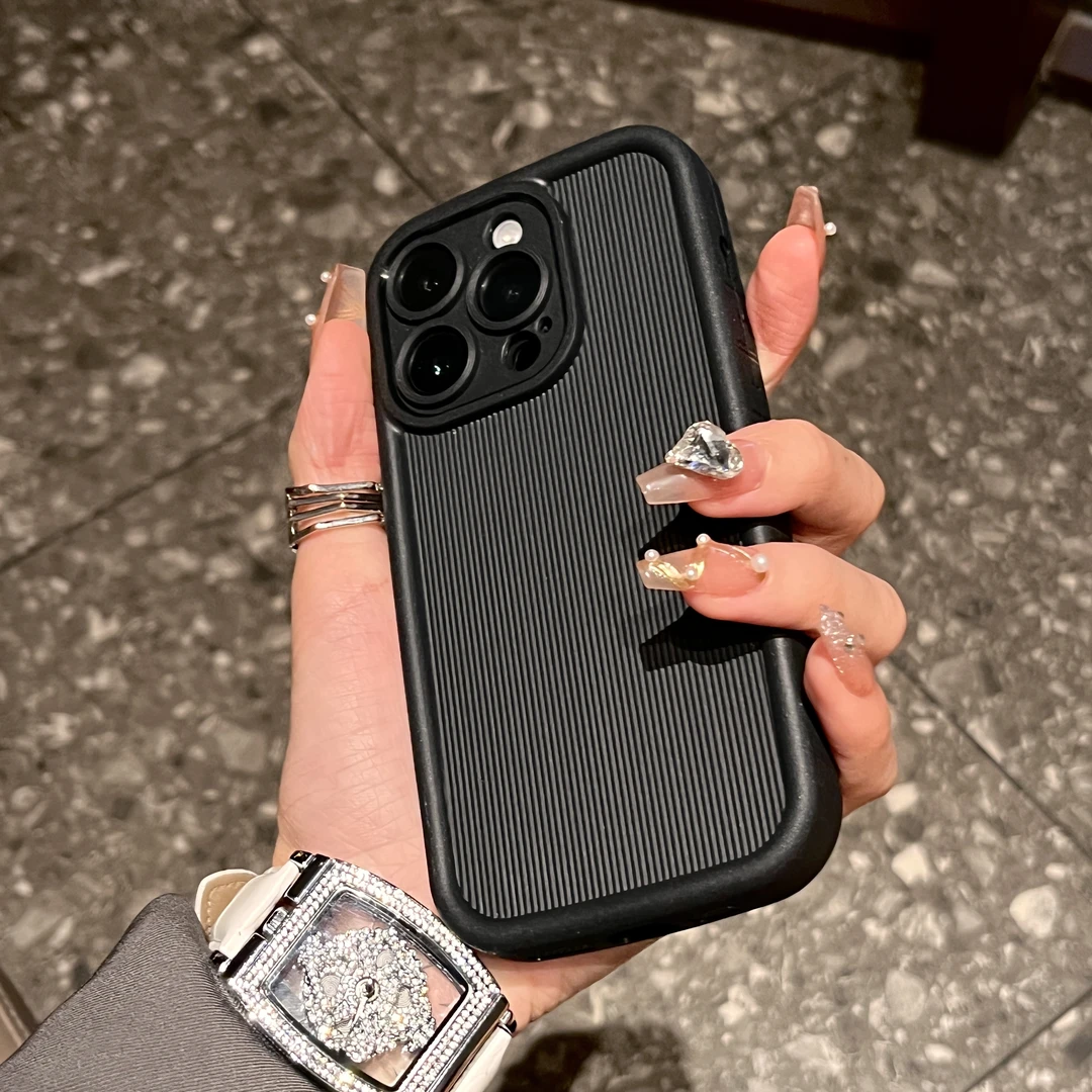 经典黑旅行箱纹适用iPhone15/14Promax手机壳苹果13新款12/11软套