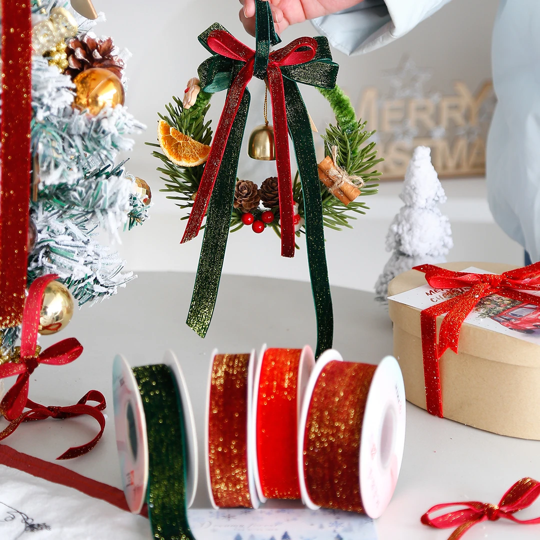 星砂绒单面绒闪光绒织带星光绒晚宴礼物装饰蝴蝶结发饰丝带