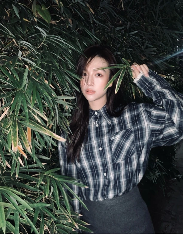 复古港风蕾丝花边设计感格子衬衫外套#5202