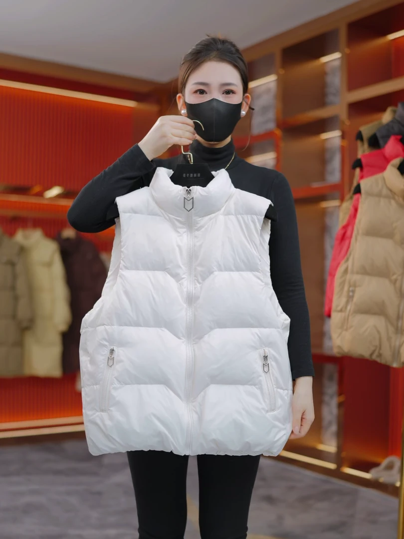 【日常新中式】新款白鸭绒拉链马夹马甲显瘦休闲外穿宽松立领马甲