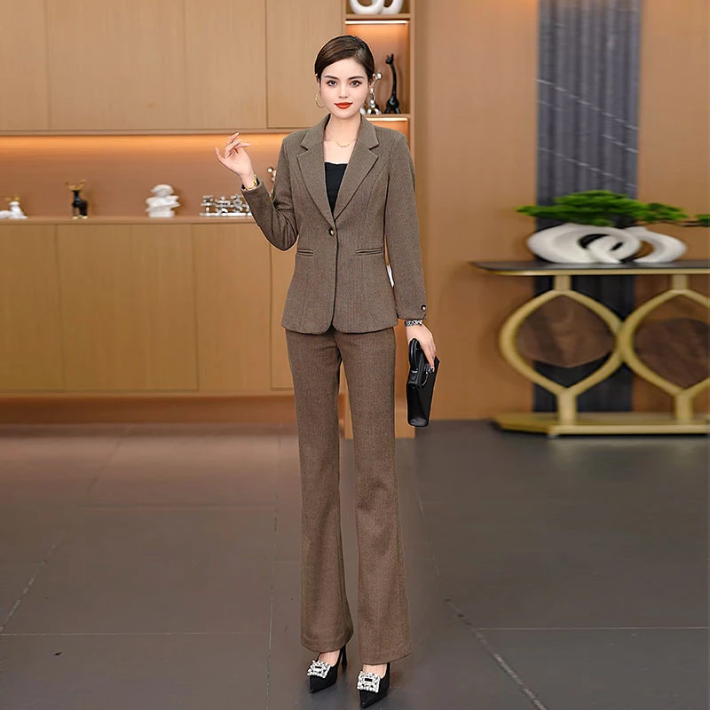 1312Q1 冬加厚新品气质高级感毛呢西服套装显瘦时尚休闲复古西服