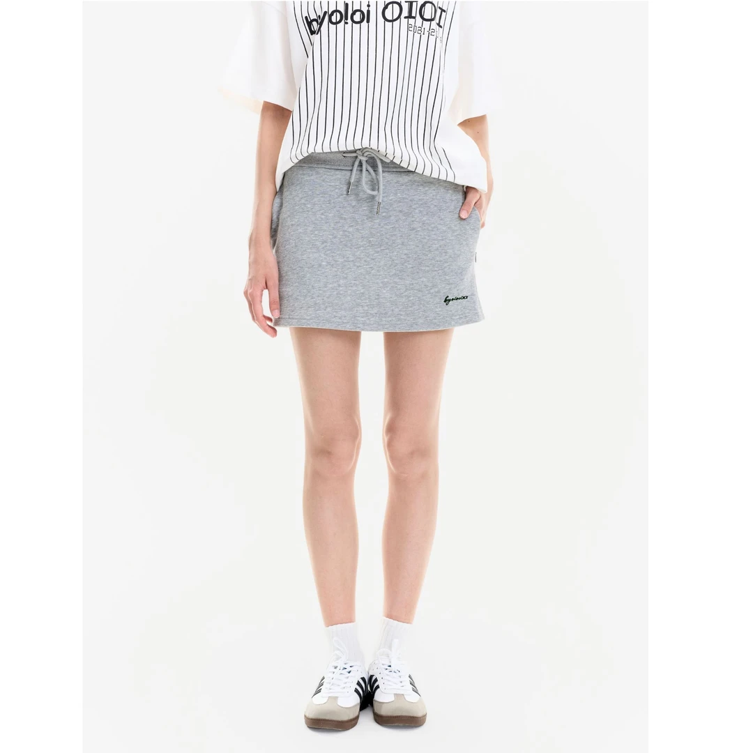 byo!oi OIOI复古学院运动风显瘦抽身印花半身包臀裙辣妹夏季A字裙