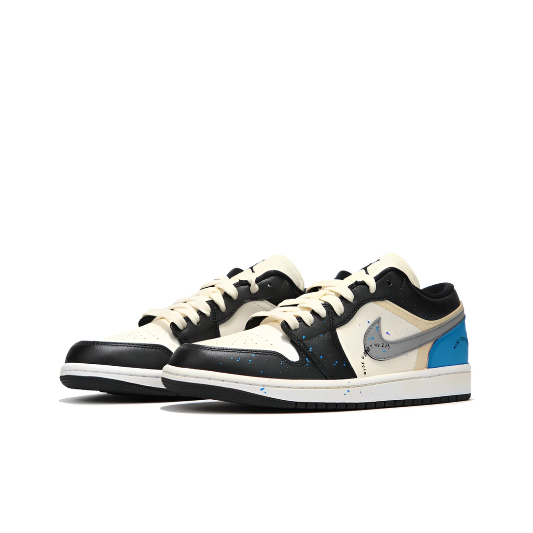 Air Jordan 1AJ1定制款闪电熊猫Y2K千禧风泼墨线条潮鞋DC0774-101