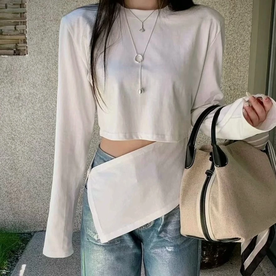 XIA²夏夏【不规则】小众设计感拼接T恤AW/ULI4632