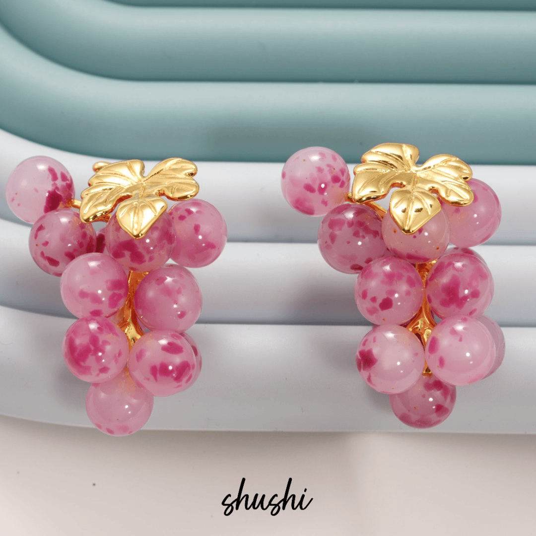 铜合金树脂耳饰 轻奢时尚百搭简约个性彩色甜美耳饰