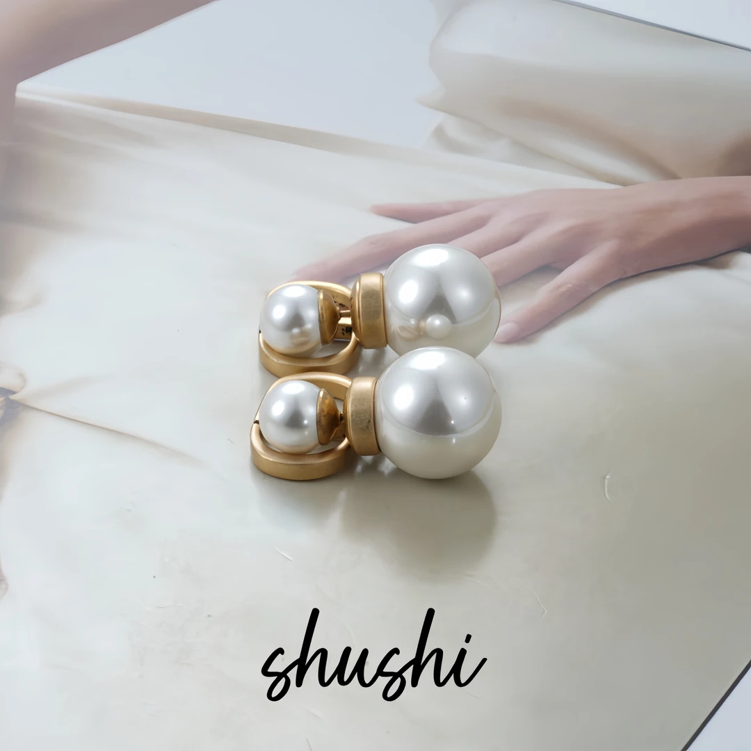 铜合金仿珍珠耳饰 时尚经典轻奢气质百搭耳环8457