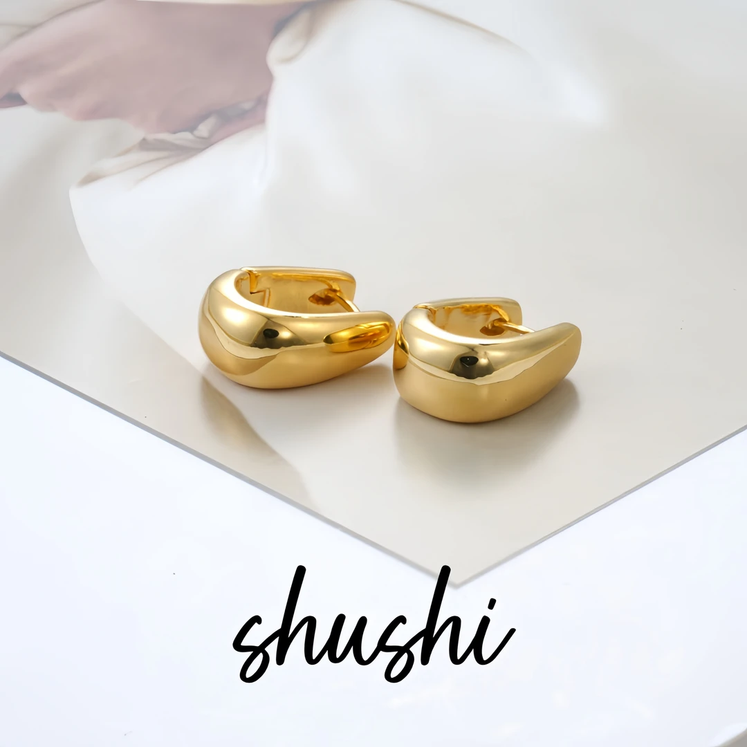 铜合金耳饰 手工气质轻奢时尚复古法式优雅素款耳环7516