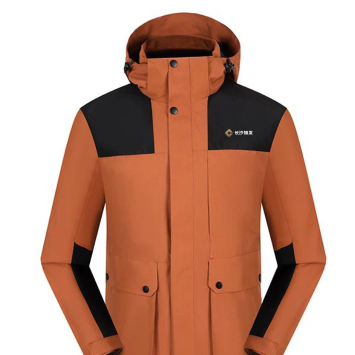 工作服冲锋衣定制印logo冬季团建加绒加厚三合一4S店销售工装外套