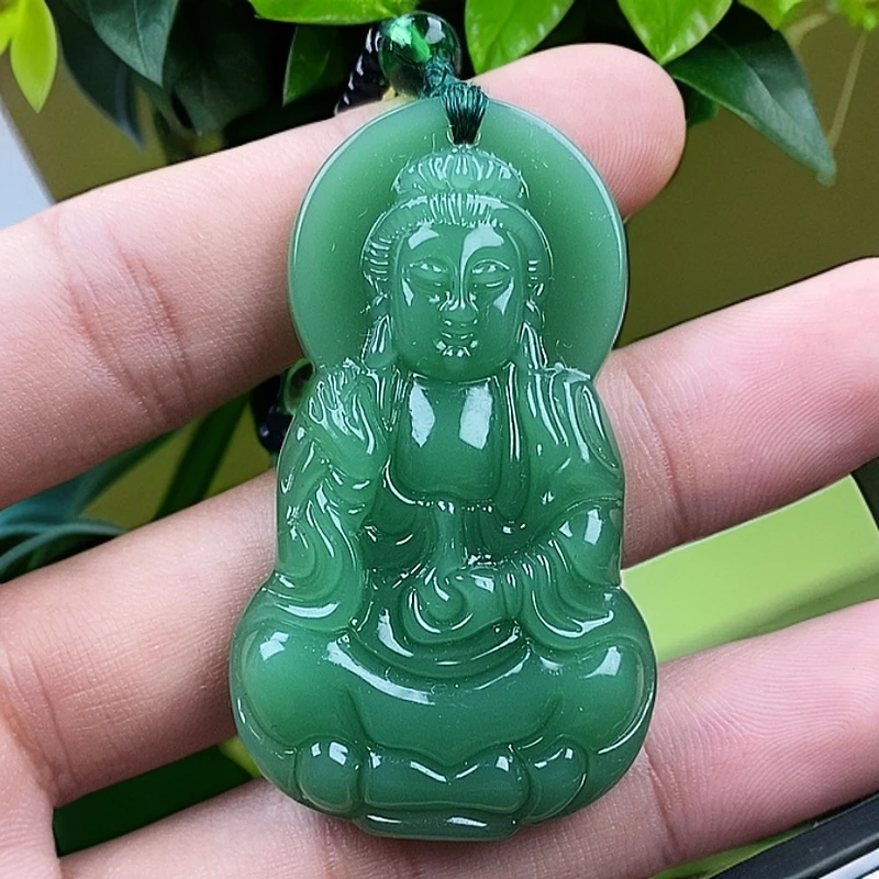 深绿八角观音2..手工男女同款单面时尚经典百搭精美吊坠