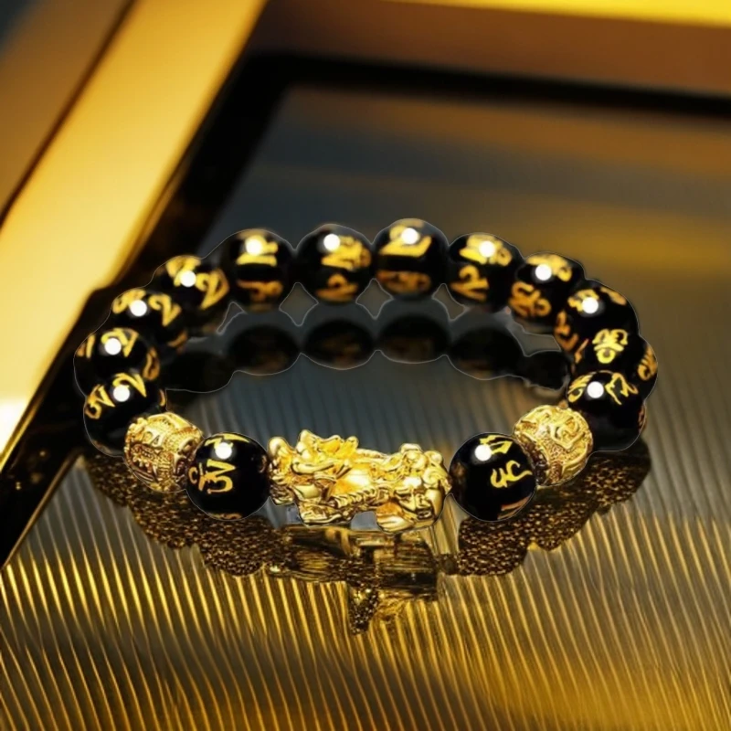合金手链 金色貔貅手串男士手工貔貅手链爆款时尚百搭