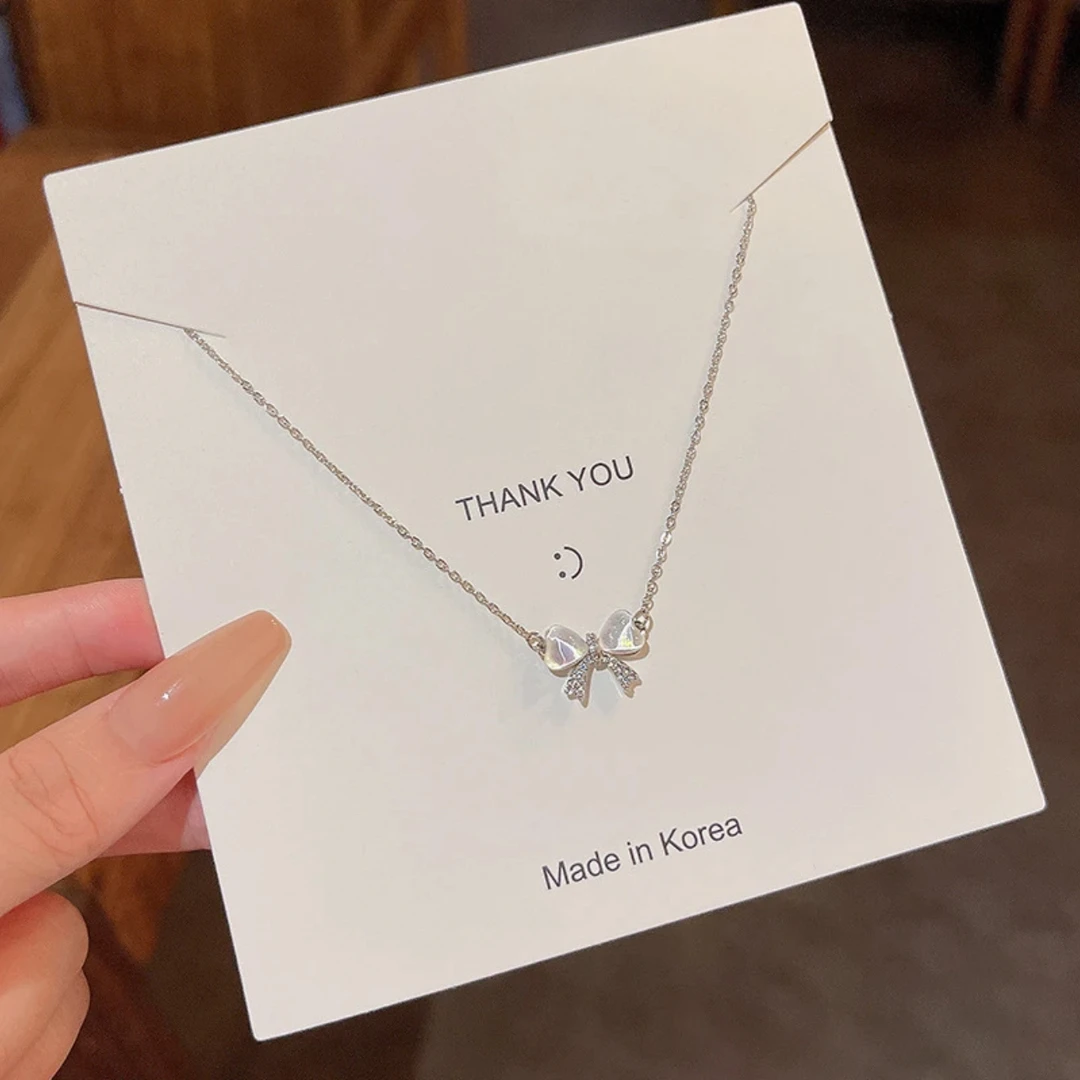 合金项链 猫眼蝴蝶结项链