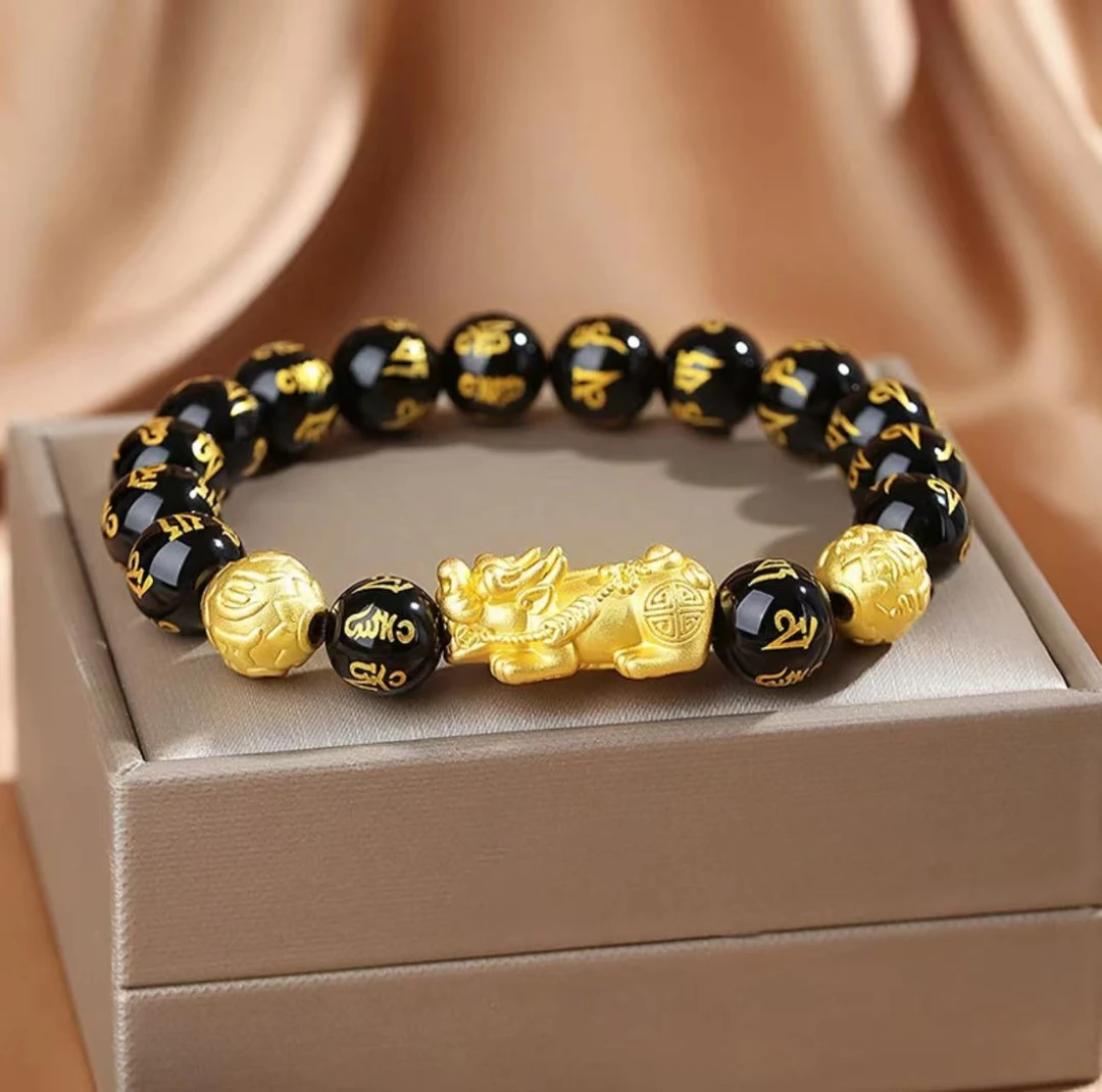 合金手链 金色貔貅手串男士手工貔貅手链爆款时尚百搭