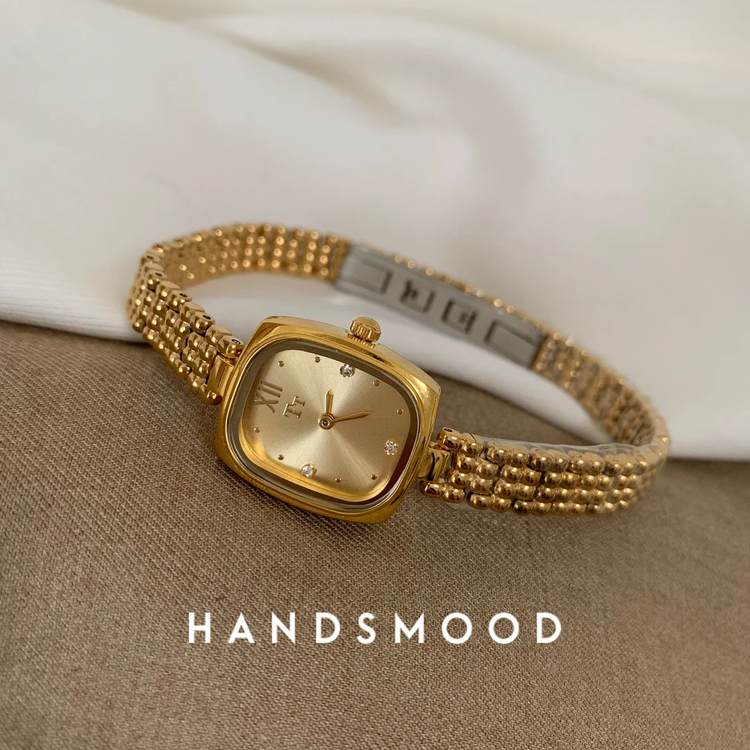 handsmood 设计感链条简约方形小表盘ins时尚气质百搭女士手表153